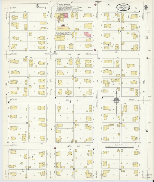 Sanborn Fire Insurance Map from La Porte, La Porte County, Indiana (1912), Sheet #0009 - Historic Sanborn Fire Insurance Map Print, vintage old map wall art, antique decor, genealogy gift, Indiana Indiana map