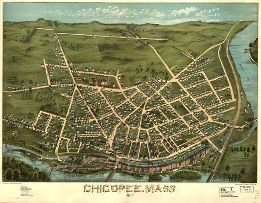Chicopee, Mass. 1878. (1878) – Historic Bird’s-Eye View Panorama Print