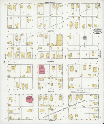 Sanborn Fire Insurance Map from Eaton, Delaware County, Indiana (1920), Sheet #0003 - Complete Map Set gallery image, historic Sanborn map, vintage wall art, Eaton Delaware