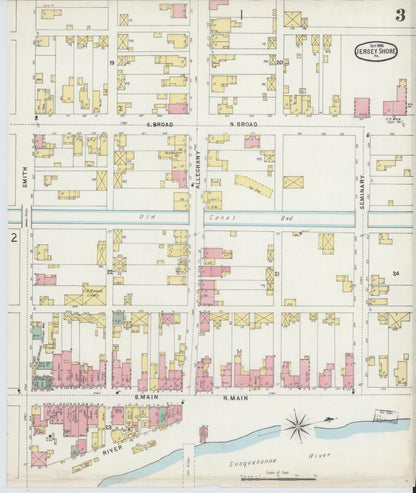 Sanborn Fire Insurance Map from Jersey Shore, Lycoming County, Pennsylvania (1896), Sheet #0003 - Complete Map Set gallery image, historic Sanborn map, vintage wall art, Pennsylvania Pennsylvania