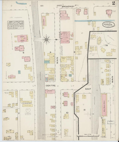 Sanborn Fire Insurance Map from Fonda, Montgomery County, New York (1884), Sheet #0002 - Complete Map Set gallery image, historic Sanborn map, vintage wall art, New York New York