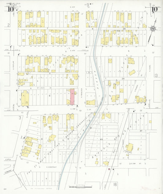 Sanborn Fire Insurance Map from Leadville, Lake County, Colorado (1937), Sheet #0010 - Historic Sanborn Fire Insurance Map Print, vintage old map wall art, antique decor, genealogy gift, Colorado Colorado map
