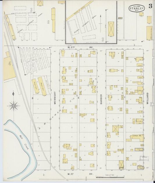 Sanborn Fire Insurance Map from Stanley, Chippewa County, Wisconsin (1895), Sheet #0003 - Historic Sanborn Fire Insurance Map Print, vintage old map wall art, antique decor, genealogy gift, Wisconsin Wisconsin map