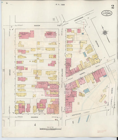 Sanborn Fire Insurance Map from Lyons, Wayne County, New York (1949), Sheet #0002 - Complete Map Set gallery image, historic Sanborn map, vintage wall art, New York New York