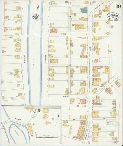 Sanborn Fire Insurance Map from Lock Haven, Clinton County, Pennsylvania (1906), Sheet #0019 - Historic Sanborn Fire Insurance Map Print, vintage old map wall art, antique decor, genealogy gift, Pennsylvania Pennsylvania map
