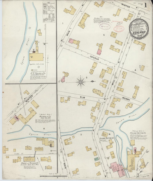 Sanborn Fire Insurance Map from Ashland, Grafton County, New Hampshire (1897), Sheet #0001 - Complete Map Set gallery image, historic Sanborn map, vintage wall art, New Hampshire New Hampshire