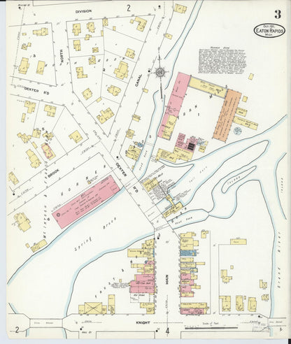 Sanborn Fire Insurance Map from Eaton Rapids, Eaton County, Michigan (1911), Sheet #0003 - Complete Map Set gallery image, historic Sanborn map, vintage wall art, Michigan Michigan