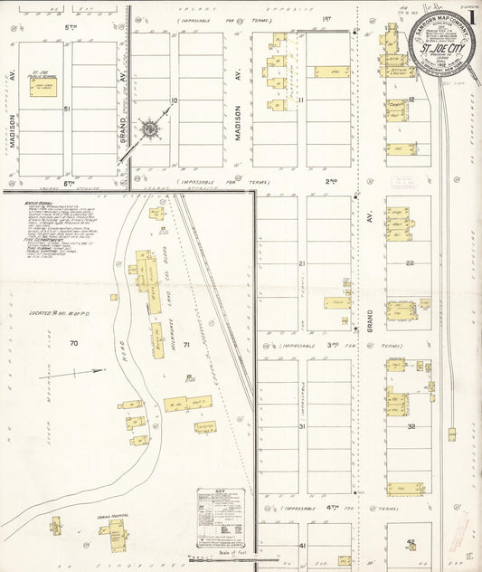 Sanborn Fire Insurance Map from Saint Joe City, Benewah County, Idaho (1912), Sheet #0001 - Complete Map Set gallery image, historic Sanborn map, vintage wall art, Idaho Idaho