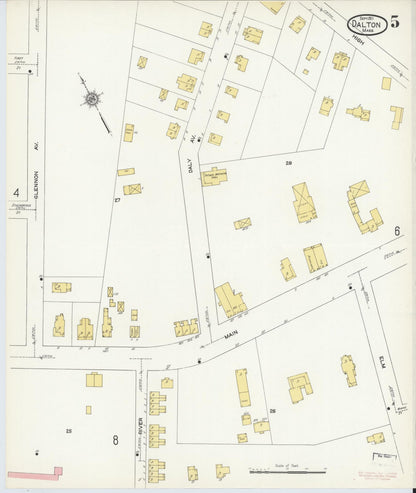 Sanborn Fire Insurance Map from Dalton, Berkshire County, Massachusetts (1911), Sheet #0005 - Complete Map Set gallery image, historic Sanborn map, vintage wall art, Massachusetts Massachusetts
