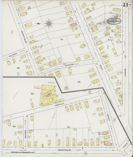 Sanborn Fire Insurance Map from Glens Falls, Warren County, New York (1895), Sheet #0011 - Historic Sanborn Fire Insurance Map Print, vintage old map wall art, antique decor, genealogy gift, New York New York map