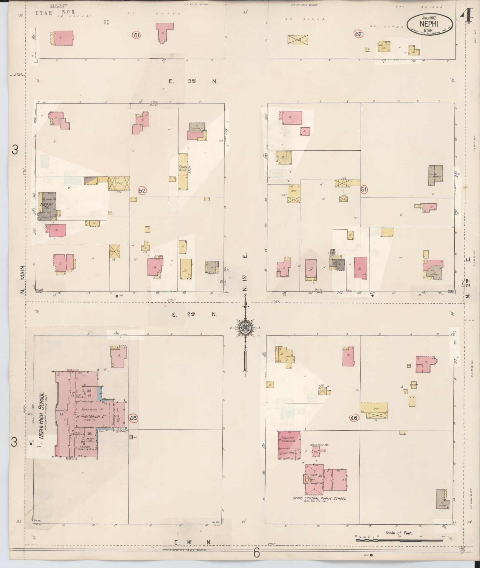 Sanborn Fire Insurance Map from Nephi, Juab County, Utah (1931), Sheet #0004 - Complete Map Set gallery image, historic Sanborn map, vintage wall art, Utah Utah