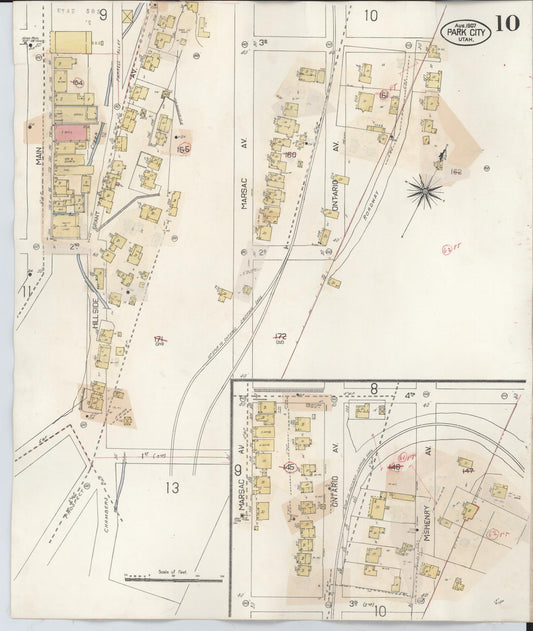 Sanborn Fire Insurance Map from Park City, Summit County, Utah (1940), Sheet #0010 - Historic Sanborn Fire Insurance Map Print, vintage old map wall art, antique decor, genealogy gift, Utah Utah map