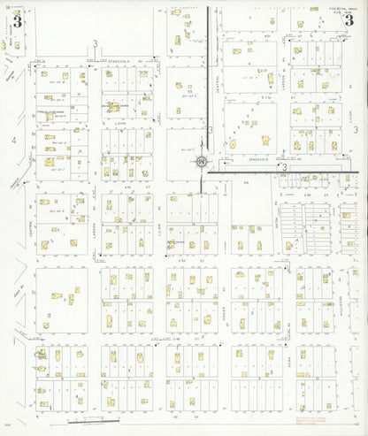 Sanborn Fire Insurance Map from Fosston, Polk County, Minnesota (1936), Sheet #0003 - Complete Map Set gallery image, historic Sanborn map, vintage wall art, Minnesota Minnesota