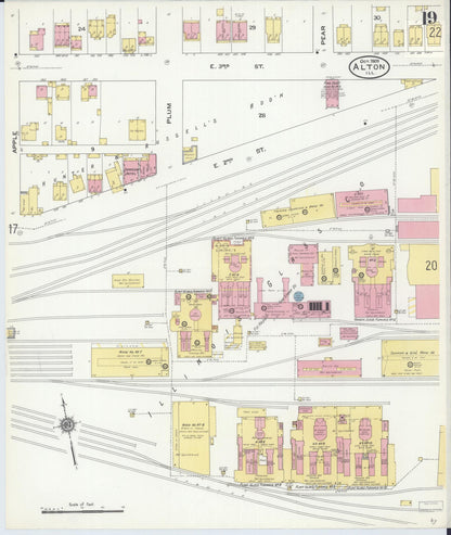 Sanborn Fire Insurance Map from Alton, Madison County, Illinois (1909), Sheet #0019 - Complete Map Set gallery image, historic Sanborn map, vintage wall art, Illinois Illinois