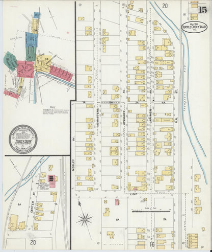 Sanborn Fire Insurance Map from Turtle Creek Valley, Allegheny County, Pennsylvania (1906), Sheet #0015 - Complete Map Set gallery image, historic Sanborn map, vintage wall art, Pennsylvania Pennsylvania