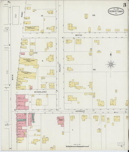 Sanborn Fire Insurance Map from Cedartown, Polk County, Georgia (1895), Sheet #0003 - Complete Map Set gallery image, historic Sanborn map, vintage wall art, Georgia Georgia