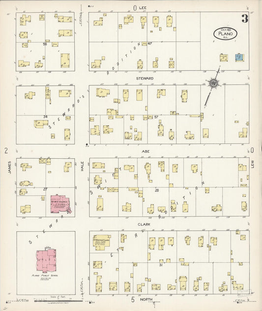 Sanborn Fire Insurance Map from Plano, Kendall County, Illinois (1921), Sheet #0003 - Historic Sanborn Fire Insurance Map Print, vintage old map wall art, antique decor, genealogy gift, Illinois Illinois map