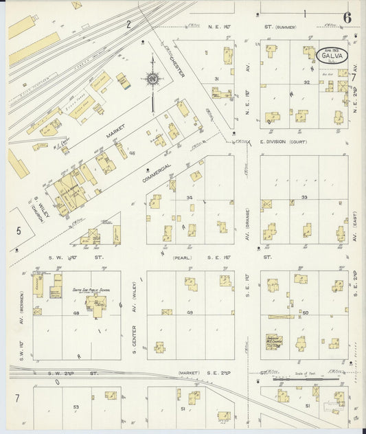 Sanborn Fire Insurance Map from Galva, Henry County, Illinois (1913), Sheet #0006 - Historic Sanborn Fire Insurance Map Print, vintage old map wall art, antique decor, genealogy gift, Illinois Illinois map