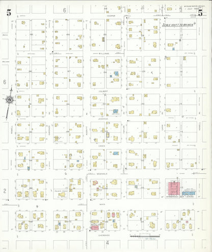 Sanborn Fire Insurance Map from Wynnewood, Garvin County, Oklahoma (1942), Sheet #0005 - Complete Map Set gallery image, historic Sanborn map, vintage wall art, Oklahoma Oklahoma