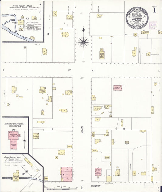 Sanborn Fire Insurance Map from Paris, Bear Lake County, Idaho (1907), Sheet #0001 - Historic Sanborn Fire Insurance Map Print, vintage old map wall art, antique decor, genealogy gift, Idaho Idaho map