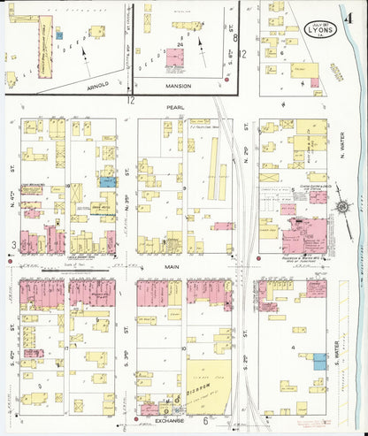 Sanborn Fire Insurance Map from Lyons, Clinton County, Iowa (1917), Sheet #0004 - Historic Sanborn Fire Insurance Map Print
