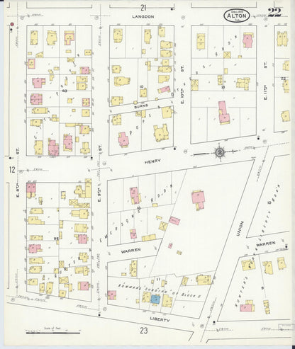 Sanborn Fire Insurance Map from Alton, Madison County, Illinois (1915), Sheet #0022 - Complete Map Set gallery image, historic Sanborn map, vintage wall art, Illinois Illinois