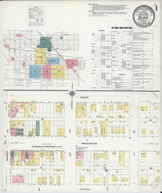Sanborn Fire Insurance Map from Blair, Washington County, Nebraska. (1909) – Historic Sanborn Fire Insurance Map Print