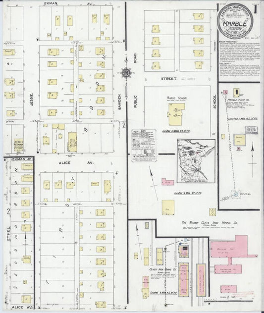 Sanborn Fire Insurance Map from Marble, Itasca County, Minnesota. (1921) – Map View