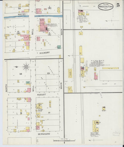 Sanborn Fire Insurance Map from Mascoutah, Saint Clair County, Illinois (1894), Sheet #0005 - Complete Map Set gallery image, historic Sanborn map, vintage wall art, Illinois Illinois