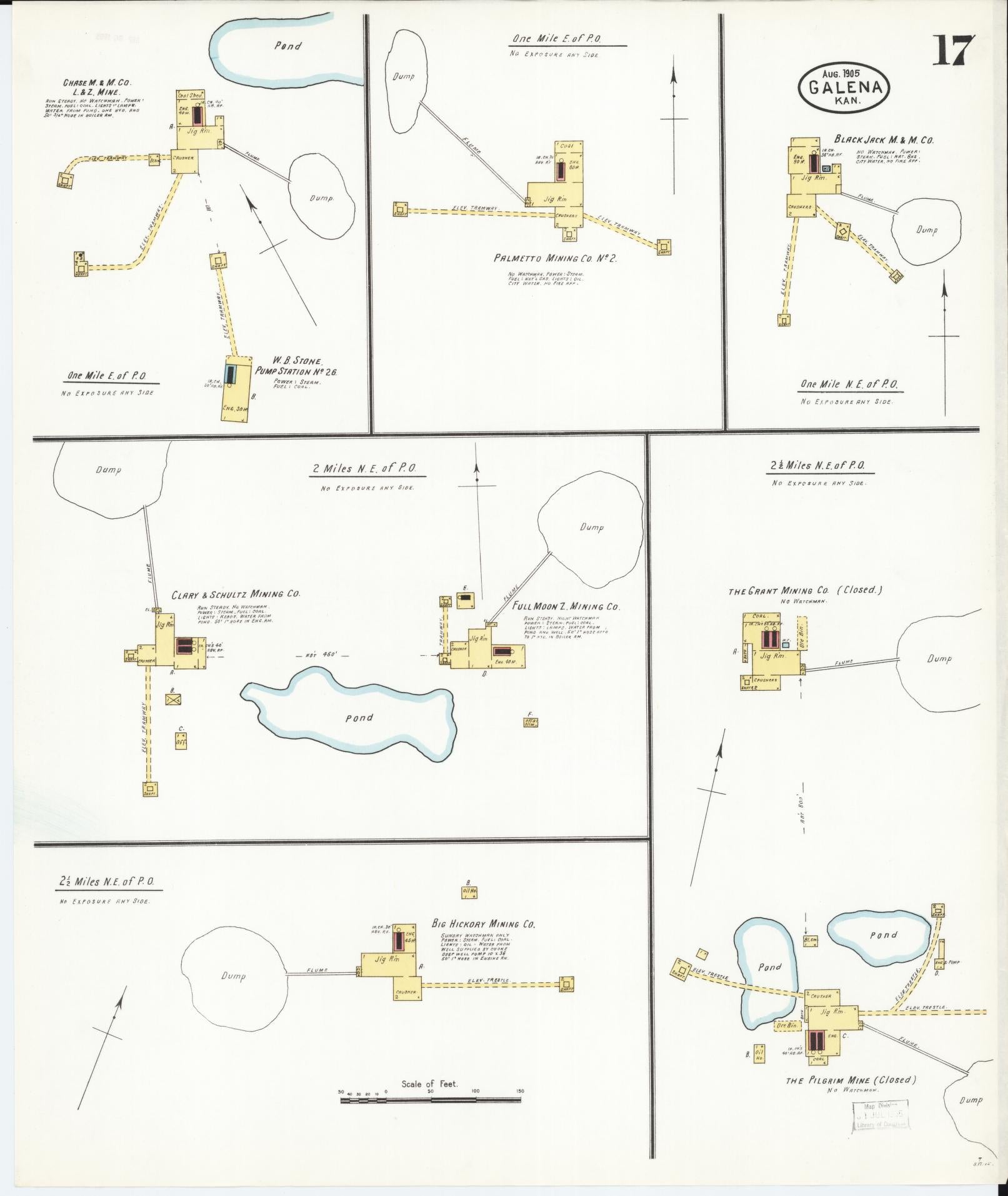Sanborn Fire Insurance Map from Galena, Cherokee County, Kansas (1905), Sheet #0017 - Complete Map Set gallery image, historic Sanborn map, vintage wall art, Kansas Kansas