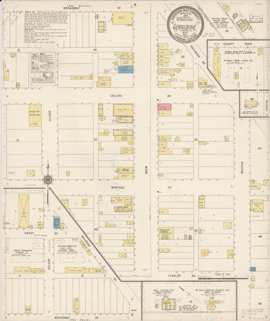 Sanborn Fire Insurance Map from Geraldine, Chouteau County, Montana. (1916) – Historic Sanborn Fire Insurance Map Print