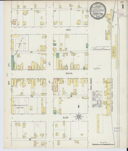 Sanborn Fire Insurance Map from Parkston, Hutchinson County, South Dakota (1893), Sheet #0001 - Complete Map Set gallery image, historic Sanborn map, vintage wall art, South Dakota South Dakota
