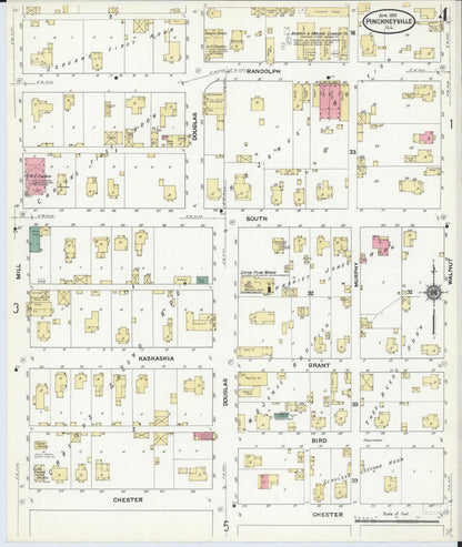 Sanborn Fire Insurance Map from Pinckneyville, Perry County, Illinois (1910), Sheet #0004 - Complete Map Set gallery image, historic Sanborn map, vintage wall art, Illinois Illinois
