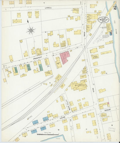 Sanborn Fire Insurance Map from Moosup, Windham County, Connecticut (1903), Sheet #0002 - Complete Map Set gallery image, historic Sanborn map, vintage wall art, Connecticut Connecticut