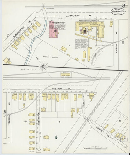 Sanborn Fire Insurance Map from Washington, Warren County, New Jersey (1897), Sheet #0008 - Complete Map Set gallery image, historic Sanborn map, vintage wall art, Washington Washington