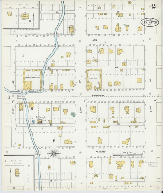 Sanborn Fire Insurance Map from Lexington, Cleveland County, Oklahoma (1904), Sheet #0002 - Historic Sanborn Fire Insurance Map Print, vintage old map wall art, antique decor, genealogy gift, Oklahoma Oklahoma map