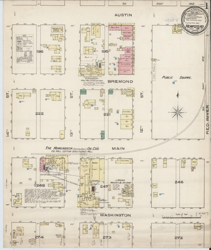 Sanborn Fire Insurance Map from Hempstead, Waller County, Texas (1885), Sheet #0001 - Complete Map Set gallery image, historic Sanborn map, vintage wall art, Texas Texas