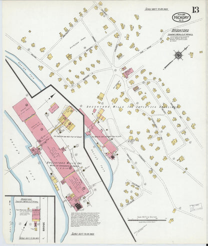 Sanborn Fire Insurance Map from Hickory, Catawba County, North Carolina (1919), Sheet #0013 - Historic Sanborn Fire Insurance Map Print, vintage old map wall art, antique decor, genealogy gift, North Carolina North Carolina map