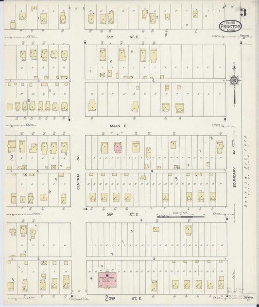 Sanborn Fire Insurance Map from Proctor, Saint Louis County, Minnesota (1914), Sheet #0003 - Historic Sanborn Fire Insurance Map Print, vintage old map wall art, antique decor, genealogy gift, Minnesota Minnesota map