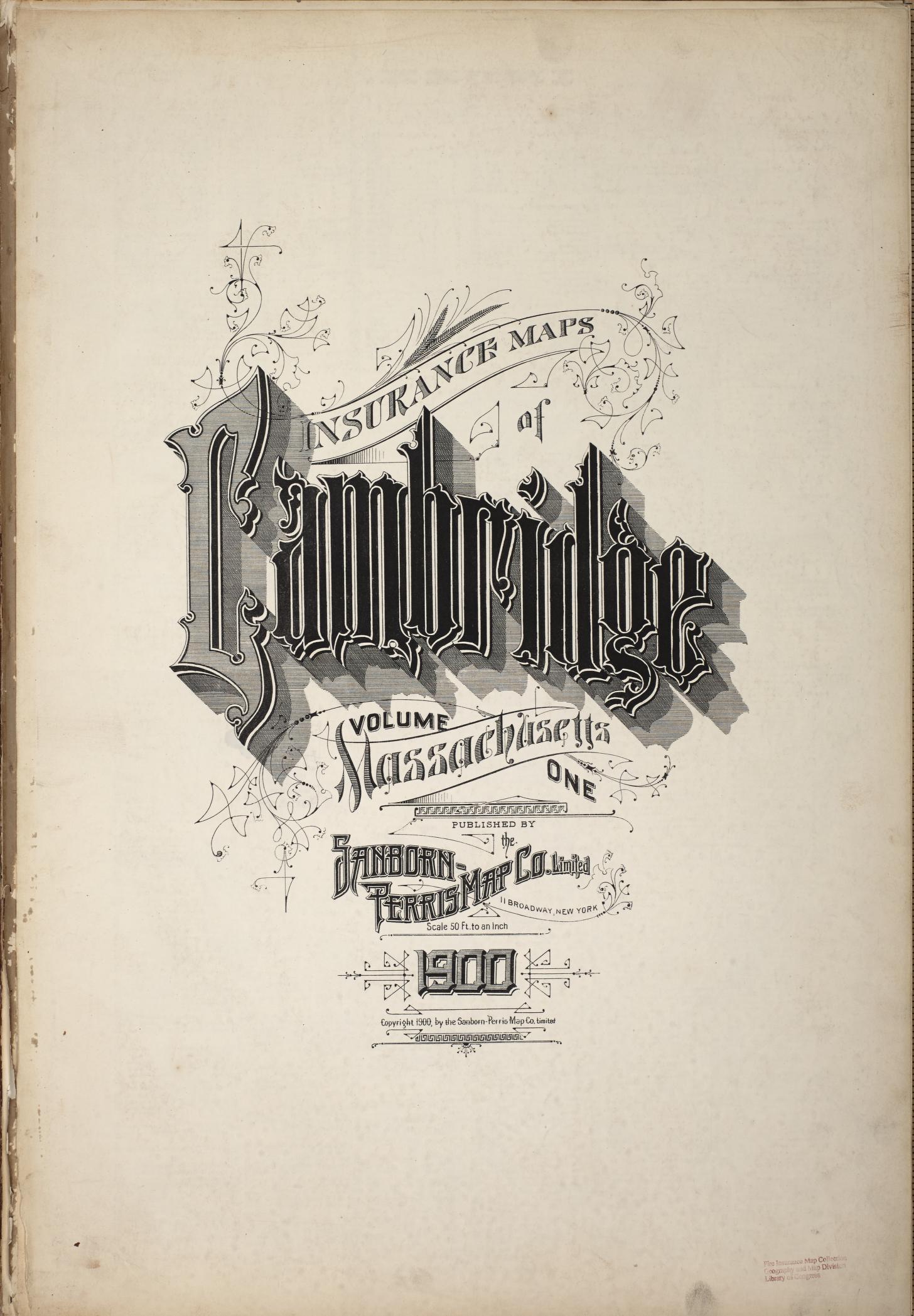 Sanborn Fire Insurance Map from Cambridge, Middlesex County, Massachusetts (1900), Sheet #0001 - Complete Map Set gallery image, historic Sanborn map, vintage wall art, Massachusetts Massachusetts