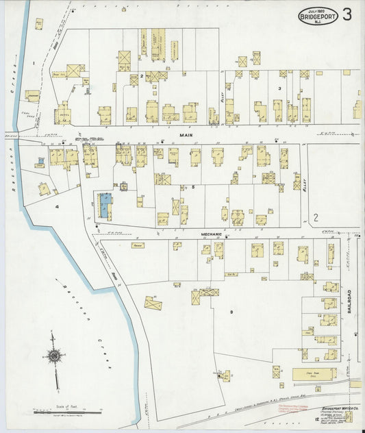 Sanborn Fire Insurance Map from Bridgeport, Gloucester County, New Jersey (1920), Sheet #0003 - Historic Sanborn Fire Insurance Map Print, vintage old map wall art, antique decor, genealogy gift, New Jersey New Jersey map