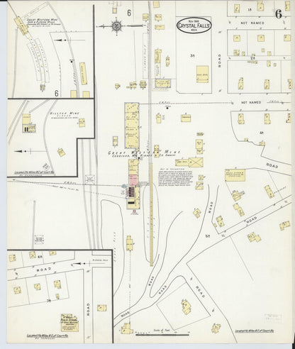 Sanborn Fire Insurance Map from Crystal Falls, Iron County, Michigan (1914), Sheet #0006 - Complete Map Set gallery image, historic Sanborn map, vintage wall art, Michigan Michigan