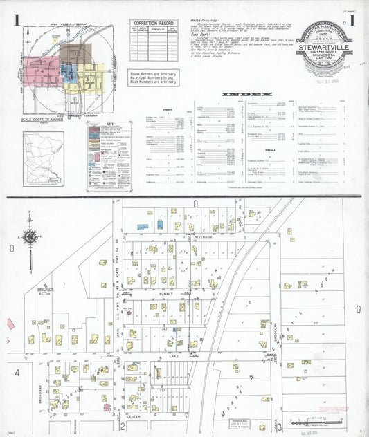 Sanborn Fire Insurance Map from Stewartville, Olmsted County, Minnesota. (1950) – Map View