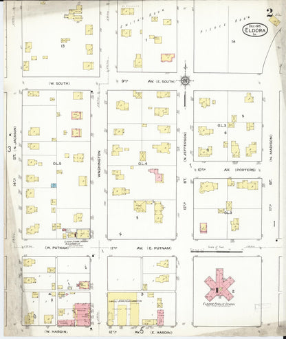 Sanborn Fire Insurance Map from Eldora, Hardin County, Iowa (1915), Sheet #0002 - Historic Sanborn Fire Insurance Map Print