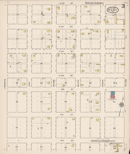 Sanborn Fire Insurance Map from Roby, Fisher County, Texas (1922), Sheet #0003 - Historic Sanborn Fire Insurance Map Print, vintage old map wall art, antique decor, genealogy gift, Texas Texas map