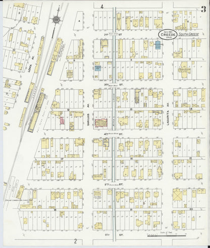 Sanborn Fire Insurance Map from Creede, Mineral County, Colorado (1910), Sheet #0003 - Complete Map Set gallery image, historic Sanborn map, vintage wall art, Colorado Colorado