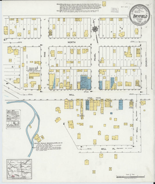 Sanborn Fire Insurance Map from Bayfield, La Plata County, Colorado (1919), Sheet #0001 - Historic Sanborn Fire Insurance Map Print, vintage old map wall art, antique decor, genealogy gift, Colorado Colorado map