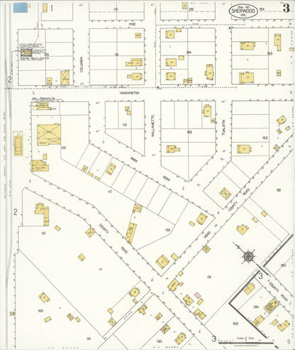 Sanborn Fire Insurance Map from Sherwood, Washington County, Oregon (1921), Sheet #0003 - Complete Map Set gallery image, historic Sanborn map, vintage wall art, Oregon Oregon