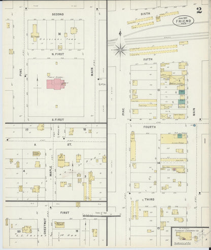 Sanborn Fire Insurance Map from Friend, Saline County, Nebraska (1897), Sheet #0002 - Complete Map Set gallery image, historic Sanborn map, vintage wall art, Nebraska Nebraska