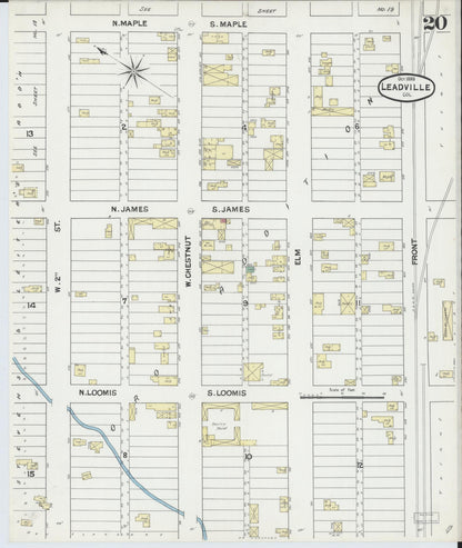Sanborn Fire Insurance Map from Leadville, Lake County, Colorado (1889), Sheet #0020 - Complete Map Set gallery image, historic Sanborn map, vintage wall art, Colorado Colorado
